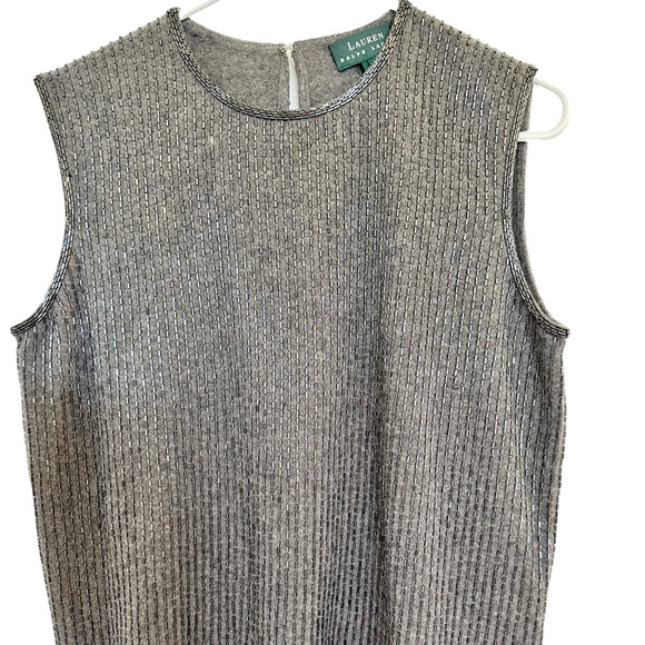 Lauren Ralph Lauren Sweaters - Lauren Ralph Lauren LRL Merino Wool Angora Rabbit Hair Beaded Sleeveless Sweater